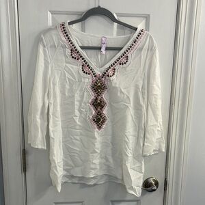 Alya White Tunic with Copper Detailing